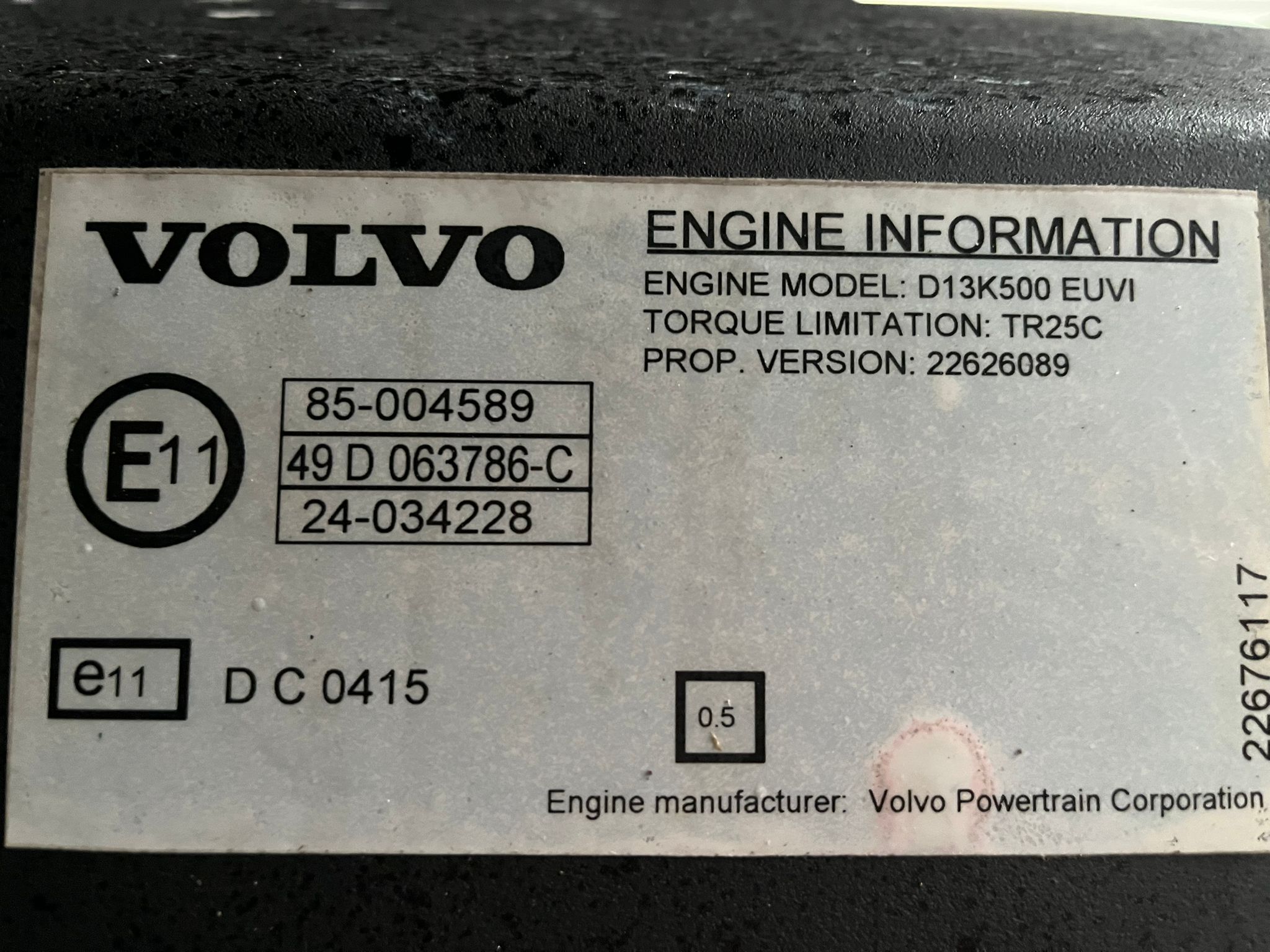 Volvo FH 500 6×2 Midlift Tractor Unit