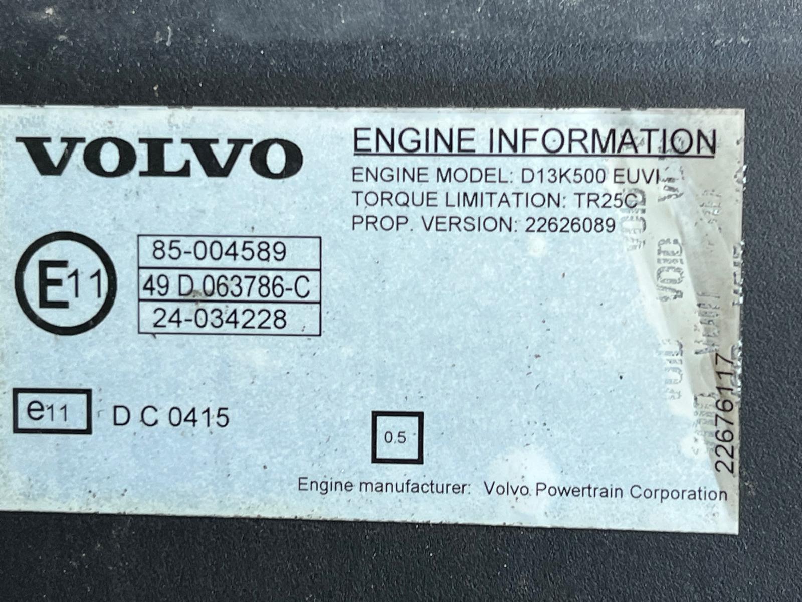 Volvo FH 500 6×2 Midlift Tractor Unit