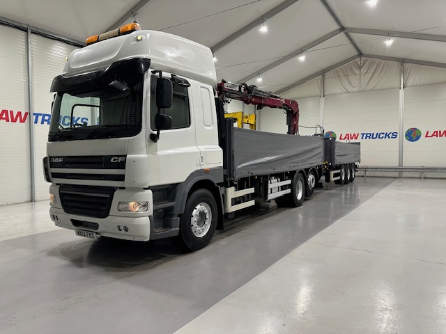 DAF CF85 460 6×2 Flatbed Drawbar Brick Grab