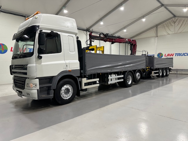 DAF CF85 460 6×2 Flatbed Drawbar Brick Grab