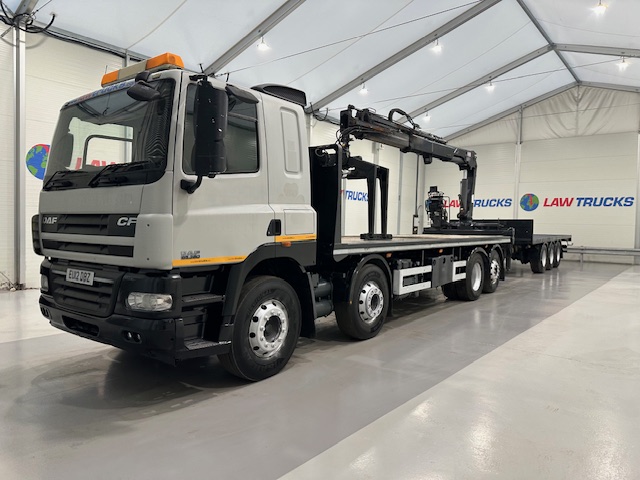 DAF CF85 360 8×2 Flatbed Brick Grab Drawbar