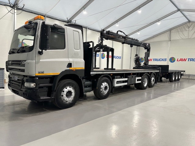 DAF CF85 360 8×2 Flatbed Brick Grab Drawbar