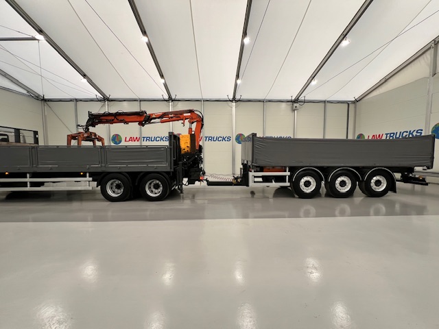 Scania P270 6×2 10 Tyre Flatbed Drawbar Brick Grab