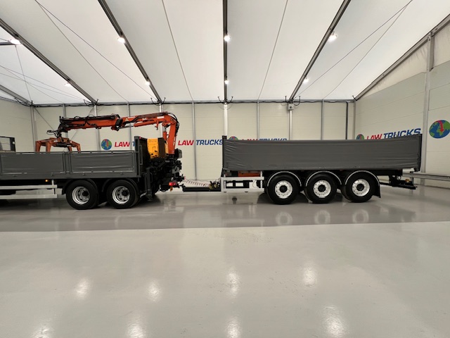 Scania P270 6×2 10 Tyre Flatbed Drawbar Brick Grab