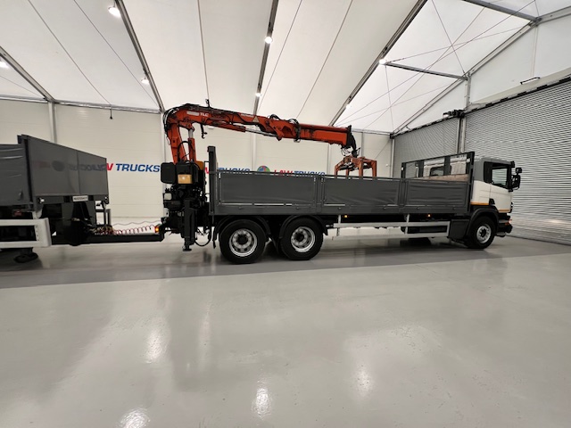 Scania P270 6×2 10 Tyre Flatbed Drawbar Brick Grab