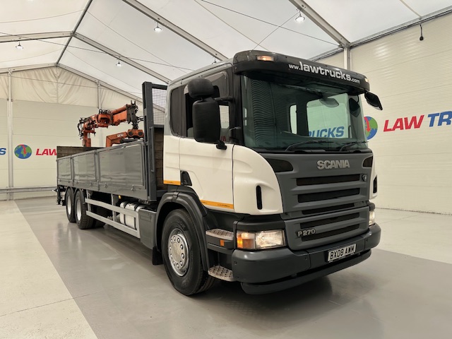 Scania P270 6×2 10 Tyre Flatbed Brick Grab