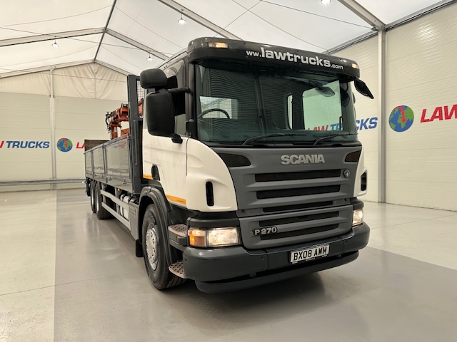 Scania P270 6×2 10 Tyre Flatbed Brick Grab