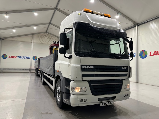 DAF CF85 460 6×2 Flatbed Drawbar Brick Grab