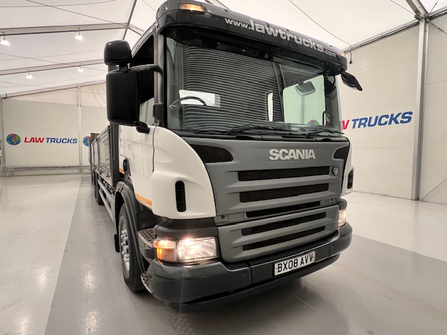 Scania P270 6×2 10 Tyre Flatbed Drawbar Brick Grab