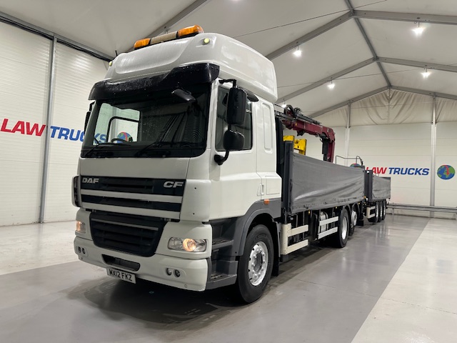 DAF CF85 460 6×2 Flatbed Drawbar Brick Grab