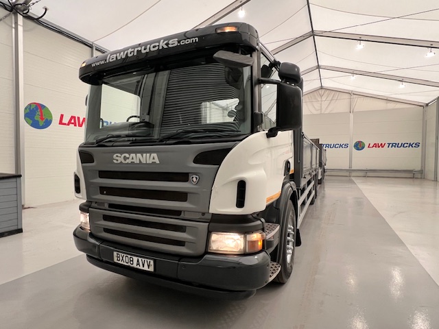Scania P270 6×2 10 Tyre Flatbed Drawbar Brick Grab