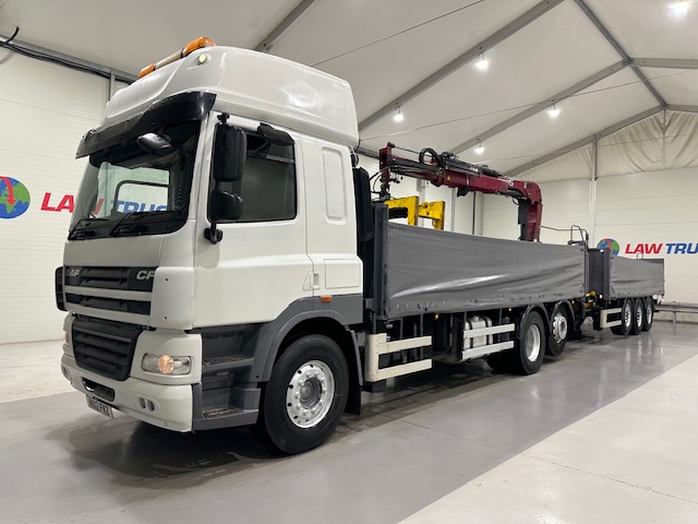 DAF CF85 460 6×2 Flatbed Drawbar Brick Grab