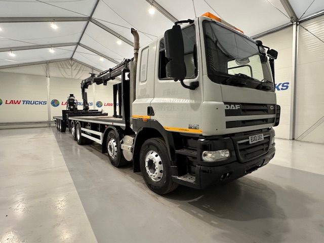 DAF CF85 360 8×2 Flatbed Brick Grab Drawbar