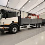 Scania P270 6×2 10 Tyre Flatbed Drawbar Brick Grab - thumbnail