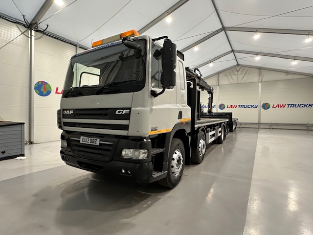 DAF CF85 360 8×2 Flatbed Brick Grab Drawbar