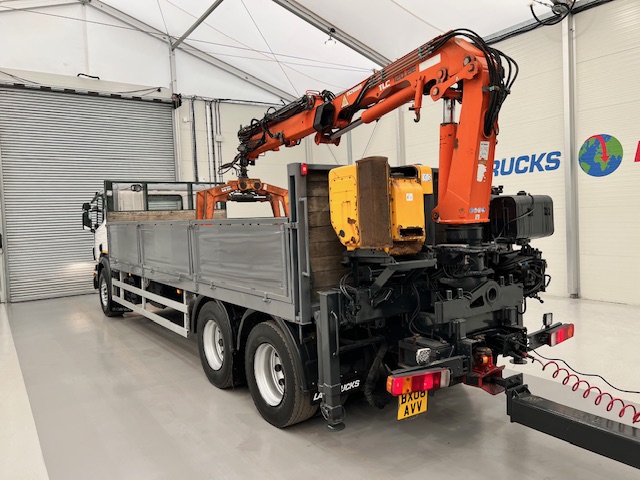 Scania P270 6×2 10 Tyre Flatbed Drawbar Brick Grab