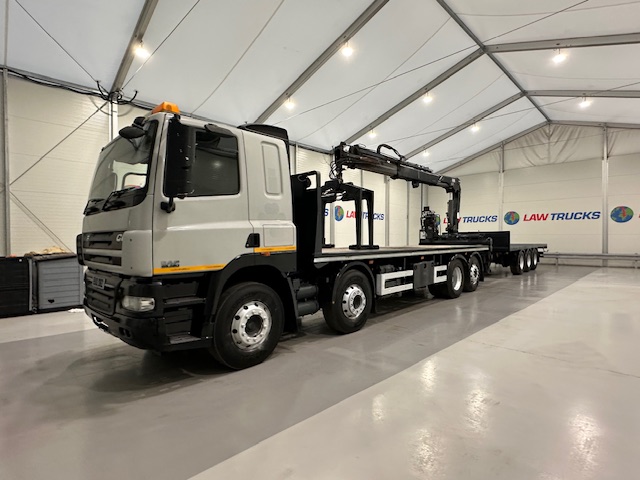 DAF CF85 360 8×2 Flatbed Brick Grab Drawbar
