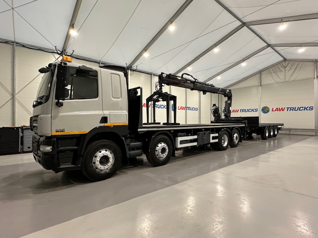 DAF CF85 360 8×2 Flatbed Brick Grab Drawbar