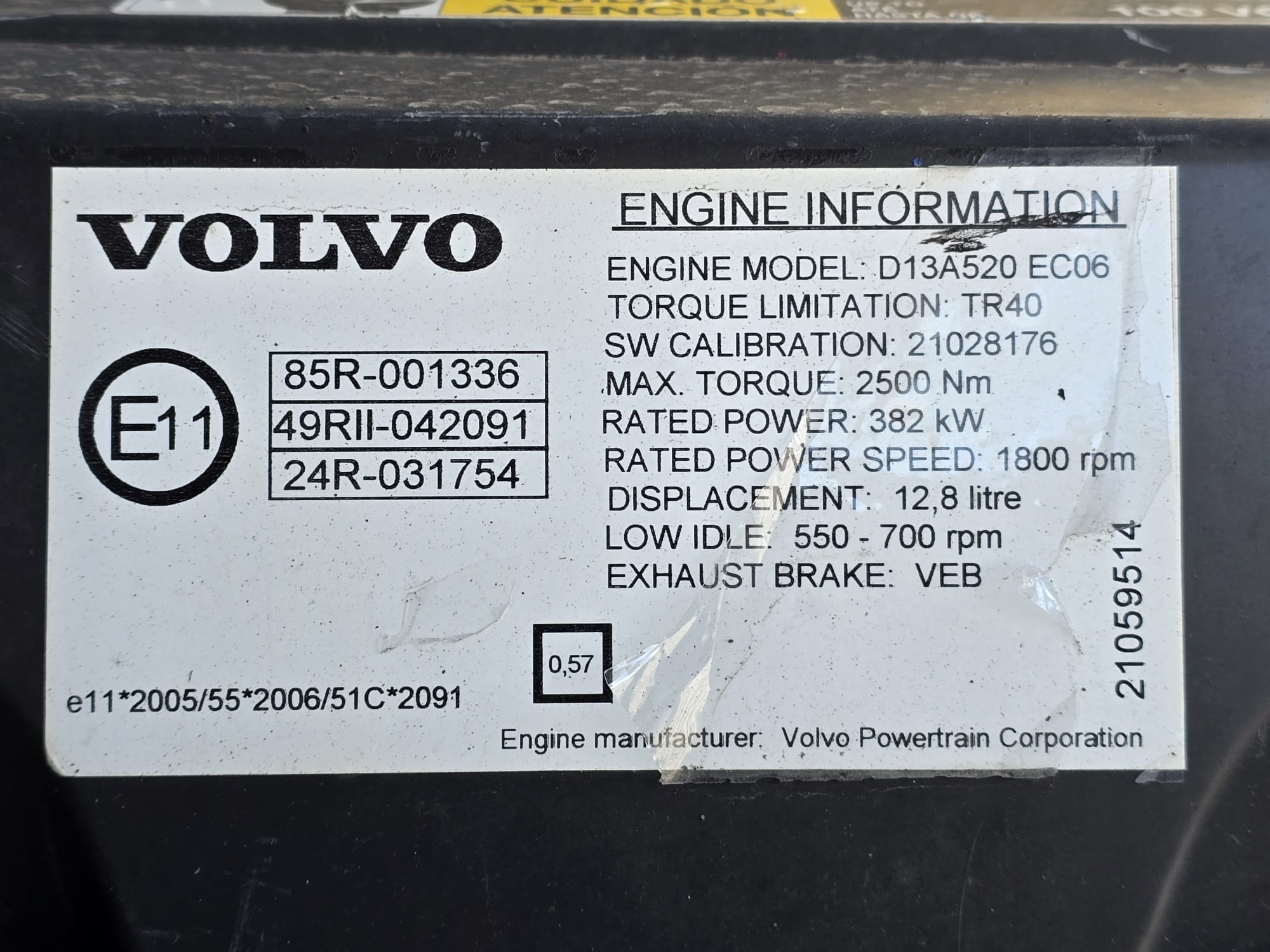 Volvo FH 520 6×2 Sleeper Cab Tractor Unit Manual
